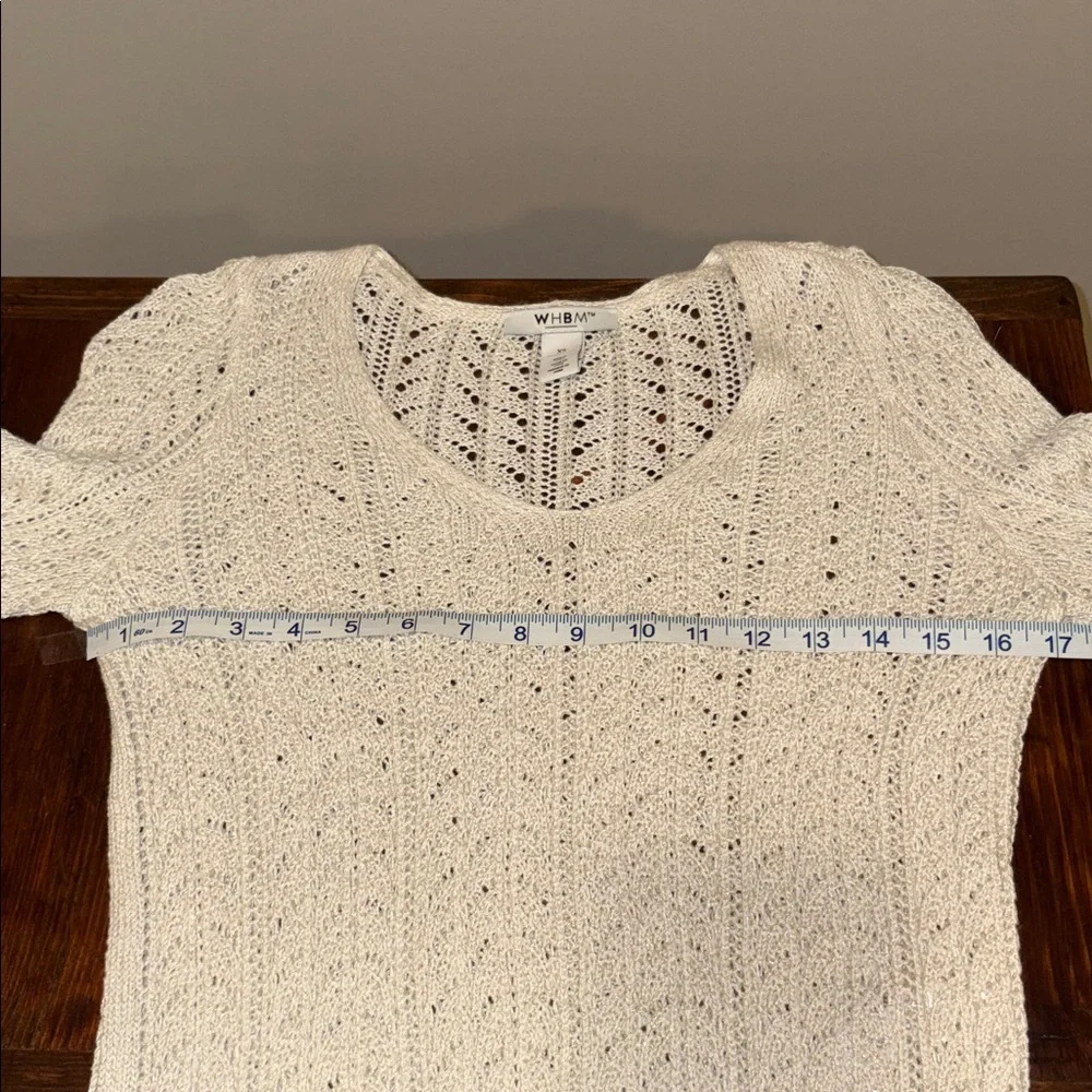 White House Black Market Crochet V-Neck Sweater Size XS - Picture 8 of 11